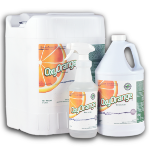Oxy Orange® cleaner Certified green cleaning solution Non-toxic all-purpose cleaner Eco-friendly janitorial cleaner Hydrogen peroxide cleaner d-Limonene cleaning solution Chemical-free surface cleaner Safe cleaning product for home & business Streak-free glass cleaner Odor-neutralizing cleaner Grease-fighting cleaning solution Carpet stain remover Tile grout cleaner without acids Green Clean Institute certified Multi-purpose eco-friendly cleaner